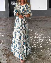 Klänning med 3/4 ärmtryck